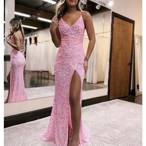 Elegant Pink Sequin Dress